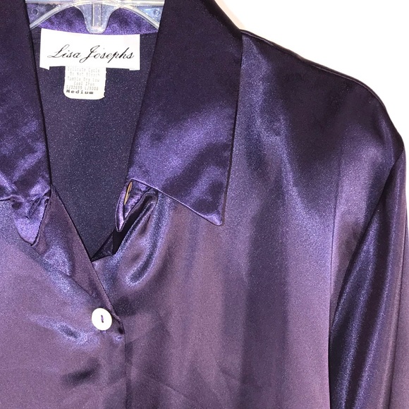 Purple Satin Fancy Blouse - Picture 7 of 8